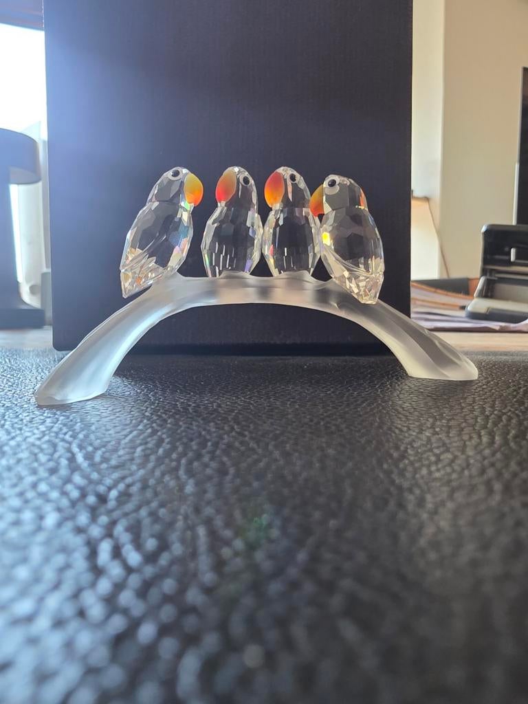 Swarovski Kristal Vogels op Tak - Liefdesvogels, Verzamelen, Beelden en Beeldjes, Ophalen of Verzenden