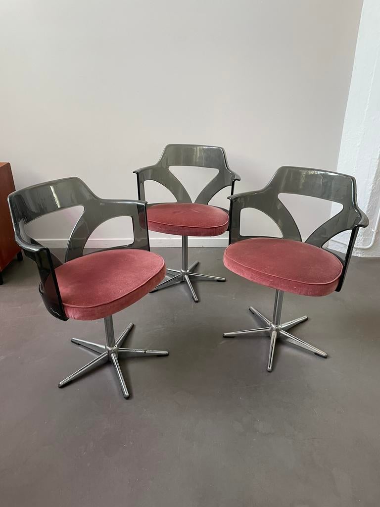 3 eetkamestoelen vintage space age jaren 60, Ophalen, Overige kleuren, Drie, .