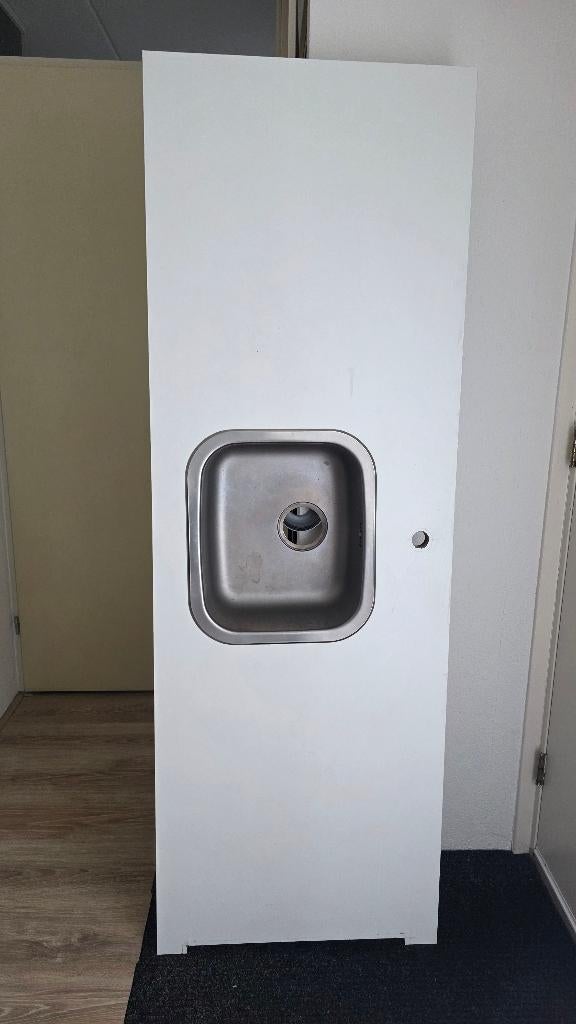 Aanrechtblad met wasbak, Huis en Inrichting, Keuken | Keukenelementen, Ophalen, Wit, Nieuw, Minder dan 100 cm