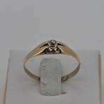 Gouden ring 14k met roosgeslepen diamant - maat 20, 20 of groter, Ophalen of Verzenden, Zo goed als nieuw, Met edelsteen