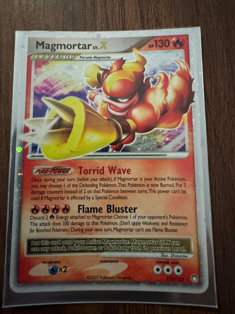Pokemon Magmortar LV.X 123/123 Mysterious Treasures 2007, Ophalen of Verzenden, Zo goed als nieuw