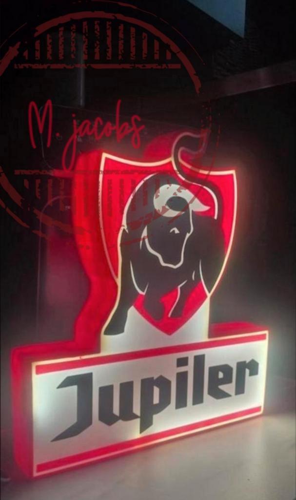 Jupiler lichtreclame met LED verlichting, Verzamelen, Biermerken, Nieuw, Reclamebord, Plaat of Schild, Jupiler, Ophalen of Verzenden