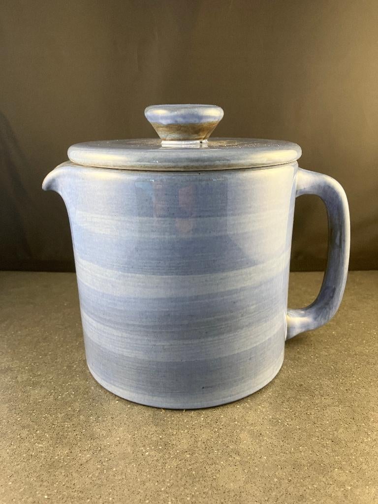 Puntgave grijs blauwe koffiepot van Volendams aardewerk, Ophalen of Verzenden