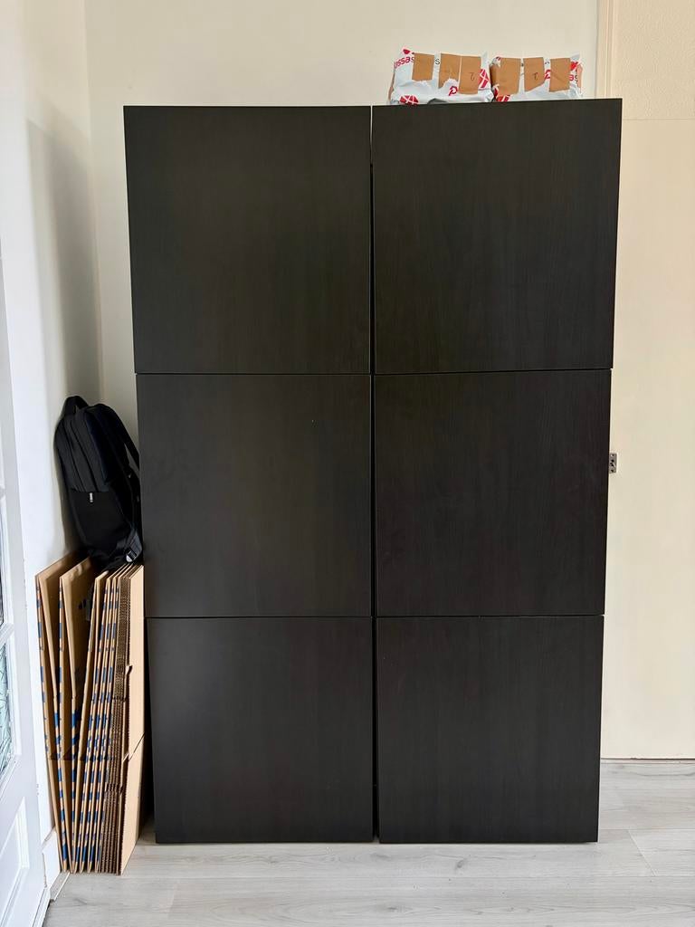Ikea Besta kast zwartbruin, Ophalen, Gebruikt, 100 tot 150 cm, 150 tot 200 cm