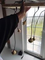 Goudkleurige Hanglamp om glasbollen aan te hangen., Wandkapstok, Gebruikt, Ophalen of Verzenden, Minder dan 100 cm