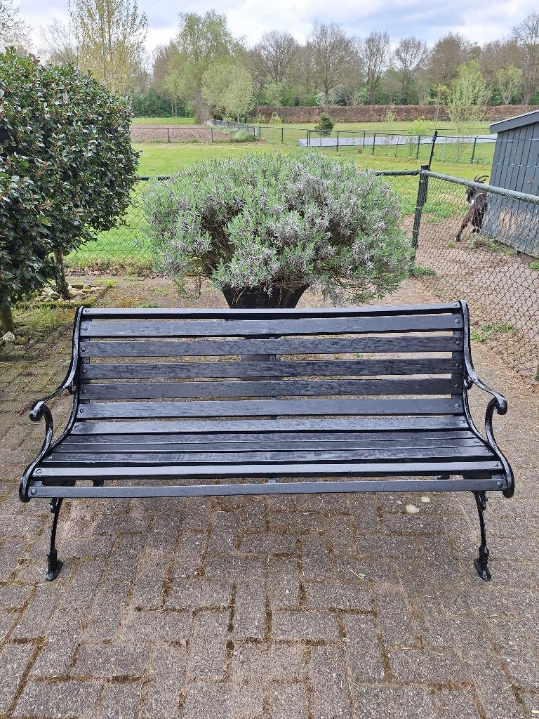Tuinbank met Gietijzeren onderstel, Tuin en Terras, Tuinbanken, Ophalen, Zo goed als nieuw, Metaal