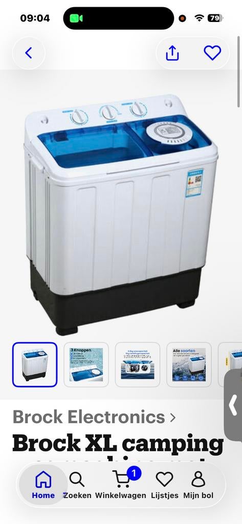 Campingwasmachine XL dubbele trommel met cetrifuse, Caravans en Kamperen, Kampeeraccessoires, Ophalen, Zo goed als nieuw