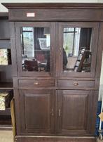 antieke buffetkast / vitrinekast van donker eikenhout, Antiek en Kunst, Ophalen