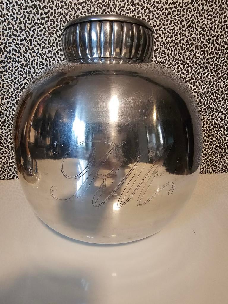 RIVIERA MAISON; MOOIE ZILVERKLEURIGE VAAS ZGAN, Ophalen, Zo goed als nieuw