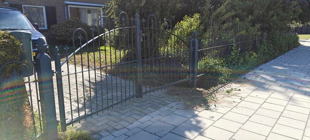 Sier hekwerk met poort en toebehoren verzinkt en gecoat, Ophalen, Met poort, Gebruikt, Sierhekwerk