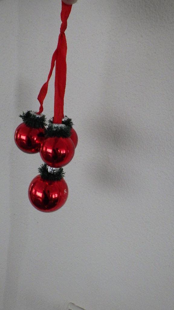 mooie oude kersthangers (rood), Ophalen of Verzenden, Gebruikt