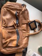 Cowboysbag bruine leren tas met denim details, Overige merken, Gebruikt, Bruin, Ophalen of Verzenden