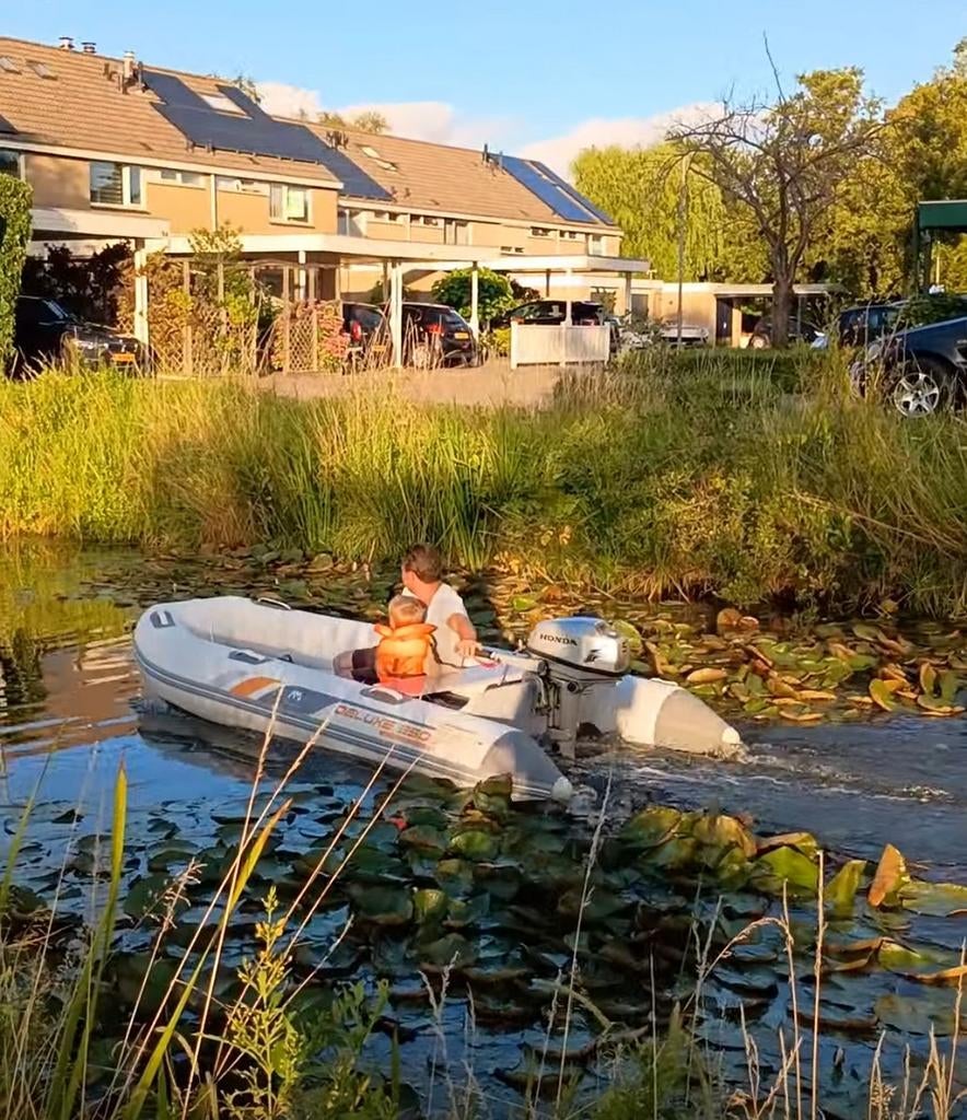 Aqua Marina 350 U Deluxe z.g.a.n. met 5 pk honda 4 takt!!, Zo goed als nieuw, Benzine, Minder dan 70 pk, Ophalen