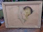 2x Baby schilderij van Bessie Pease Gutmann originele lijst, Ophalen of Verzenden, Gebruikt, Minder dan 50 cm, Minder dan 50 cm