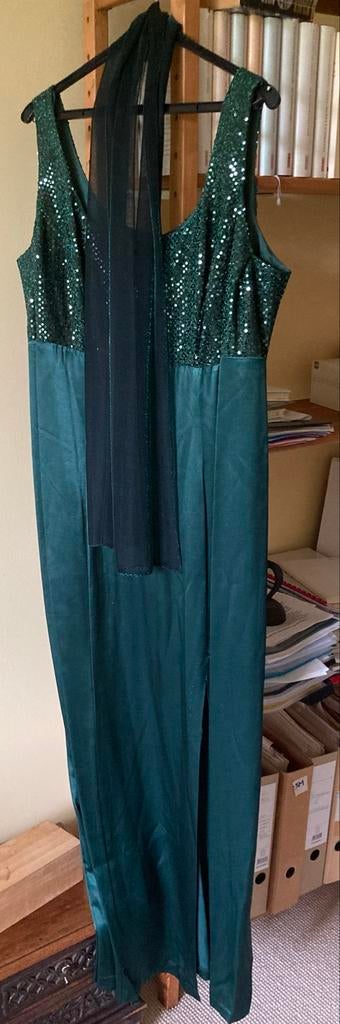 Donkerzeegroene Avondjurk maat 44, Kleding | Dames, Gelegenheidskleding, Maat 38/40 (M), Galajurk, Ophalen of Verzenden, Zo goed als nieuw