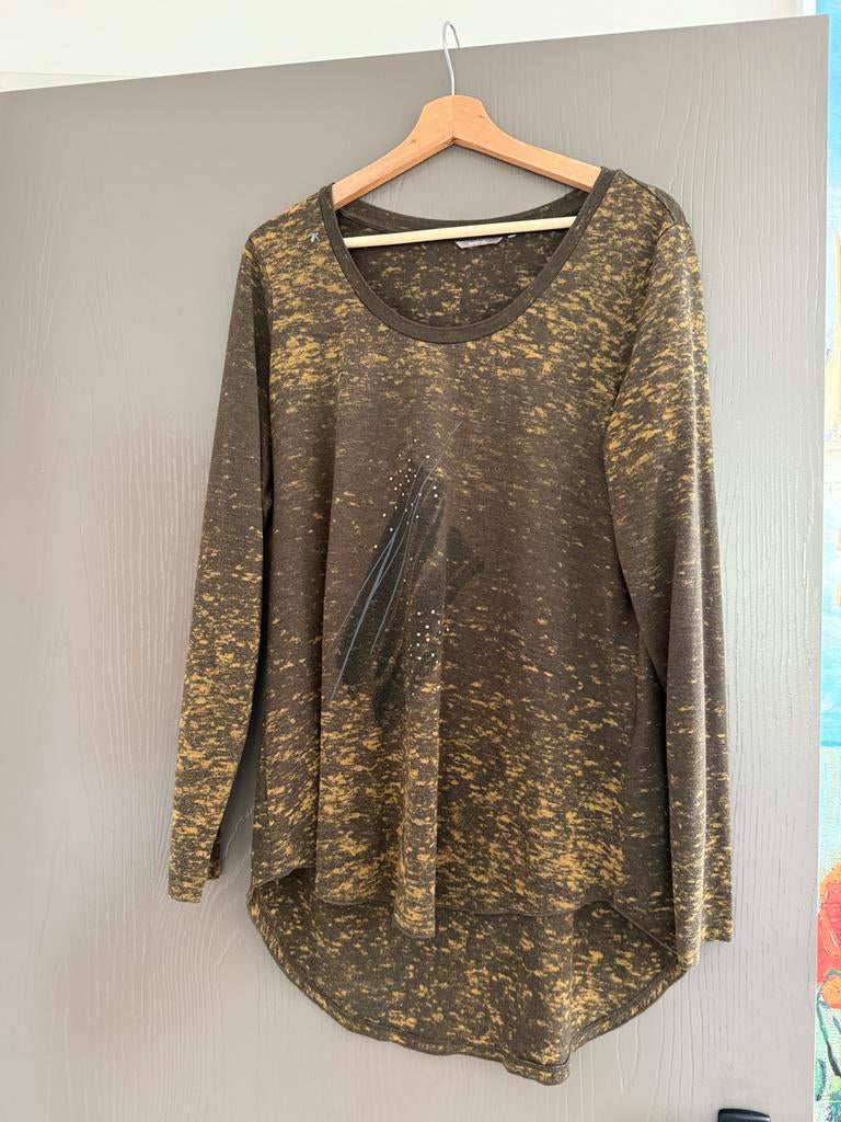 Lange mouw shirt van sandwich bruin. Maat Xl, Maat 38/40 (M), Bruin, Ophalen of Verzenden, Lange mouw