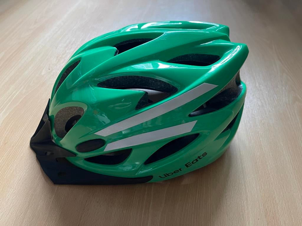 Uber Eats Fietshelm - Groen, Maat L (58-61cm), Fietsen en Brommers, Fietsaccessoires | Fietshelmen, Zo goed als nieuw, Heer of Dame