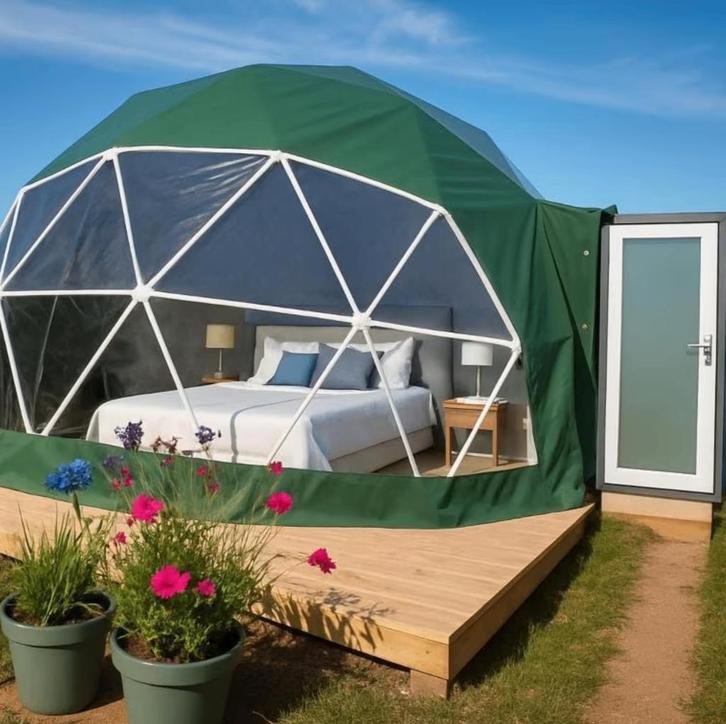 Geodesic Dome tent 5 meter, Caravans en Kamperen, Tenten, meer dan 6, Zo goed als nieuw, Ophalen