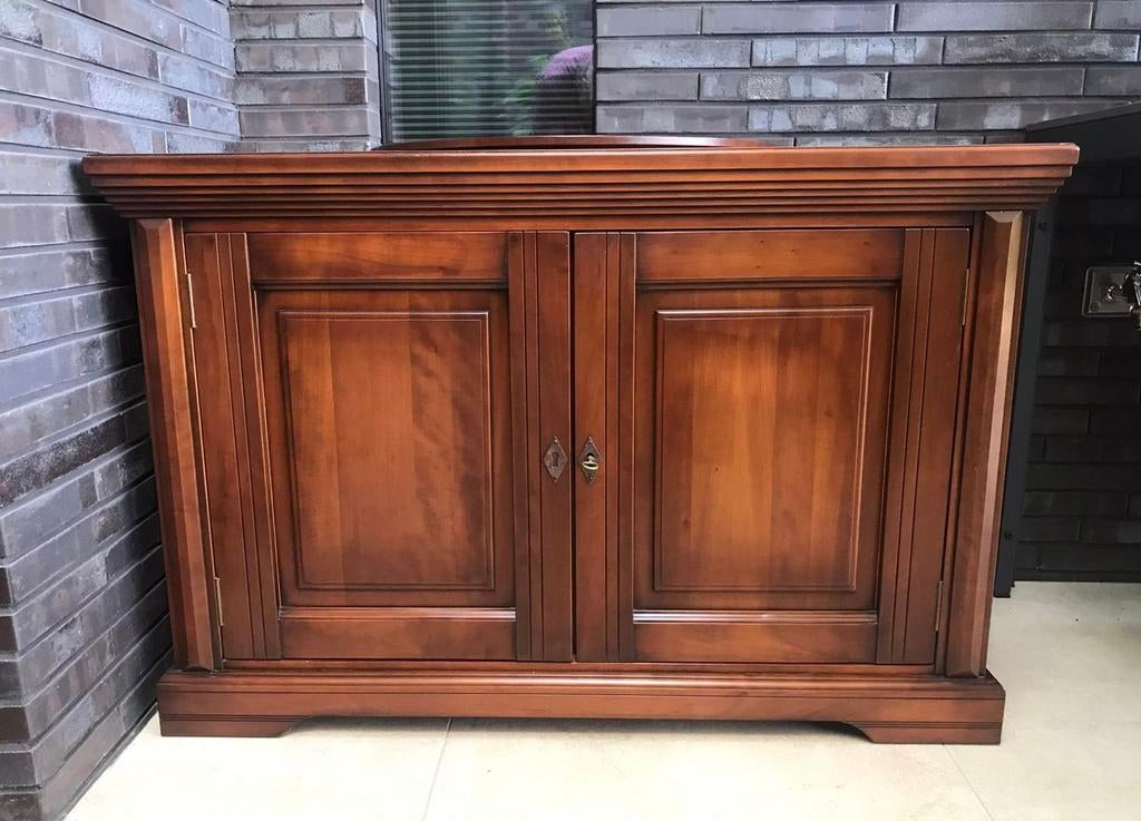 Tv kast, eiken hout, kersenkleur, met draaiplateau, Ophalen, Gebruikt, 50 tot 75 cm, 100 tot 150 cm