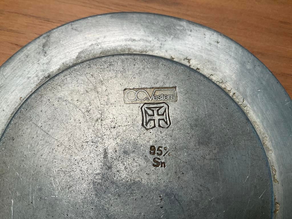 Klein tinnen asbakje, Portugees tin, Antiek en Kunst, Antiek | Tin, Ophalen of Verzenden