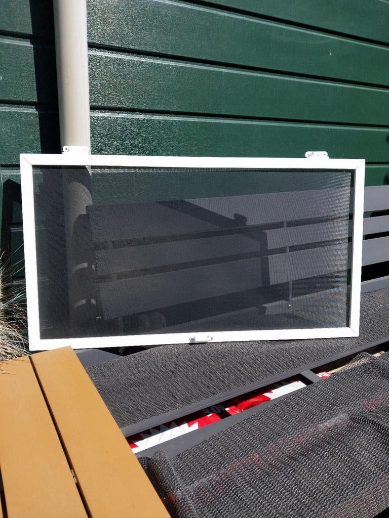 Hor voor raam - Wit frame, zwart gaas, Doe-het-zelf en Verbouw, Deuren en Horren, Gebruikt, Minder dan 80 cm, Hordeur, Minder dan 200 cm