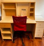 Kinderbureau Ikea Robin met stoel en ladekasten, Huis en Inrichting, Kasten | Secretaires, Ophalen, Gebruikt