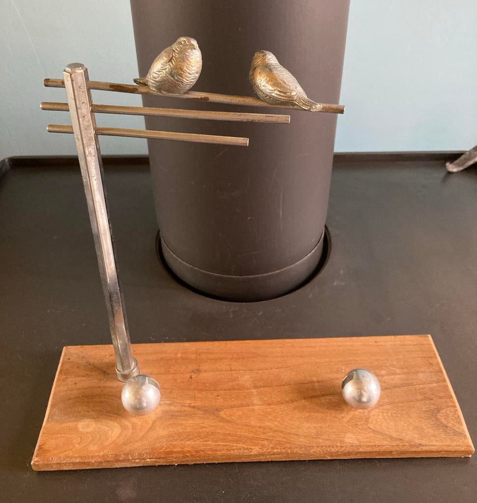 Franse art deco fotolijst met vogels op paal, Ophalen of Verzenden