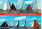 Ansichtkaart	Friesland	Skûtsjesilen (Zeilschepen)	8-luik, Verzenden, 1960 tot 1980, Gelopen, Friesland