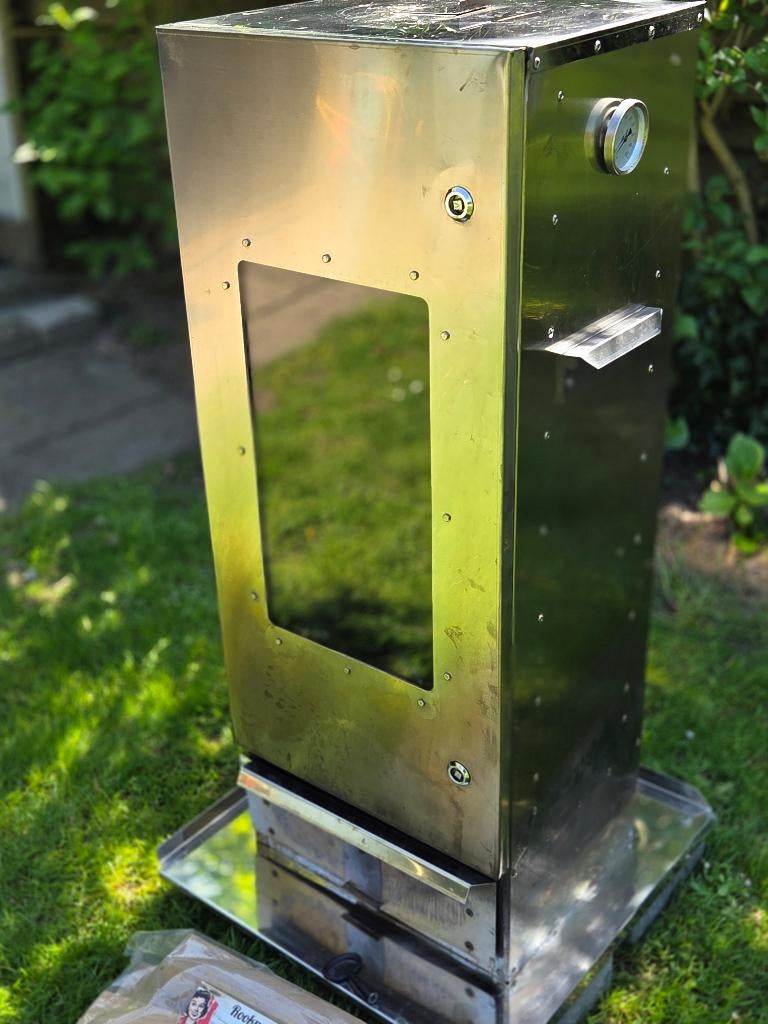 RVS rookoven / rookton met kijkvenster, Ophalen, Gebruikt, Onbekend