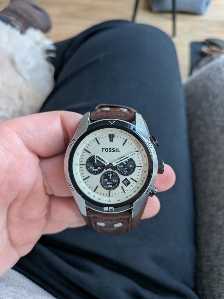 Fossil Coachman CH2890 Chronograaf Herenhorloge, Ophalen of Verzenden, Gebruikt, Overige merken