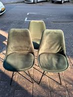 3x Eetkamerstoelen – Groen Fluweel, Ophalen, Gebruikt, Overige kleuren, Drie