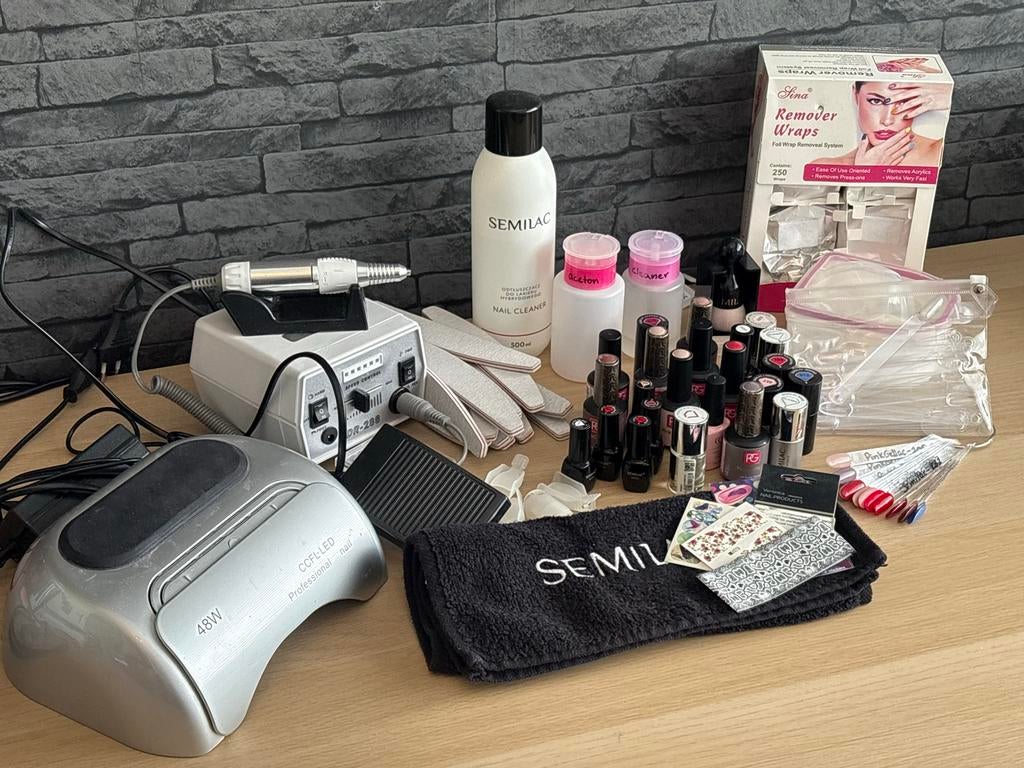 Complete gelnagel set met UV/LED lamp en freesmachine, Ophalen, Gebruikt, Overige kleuren, Handen en Nagels