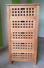 Massief notenhouten ladekast - in goede staat, Ophalen, Gebruikt, 5 laden of meer, 50 tot 100 cm