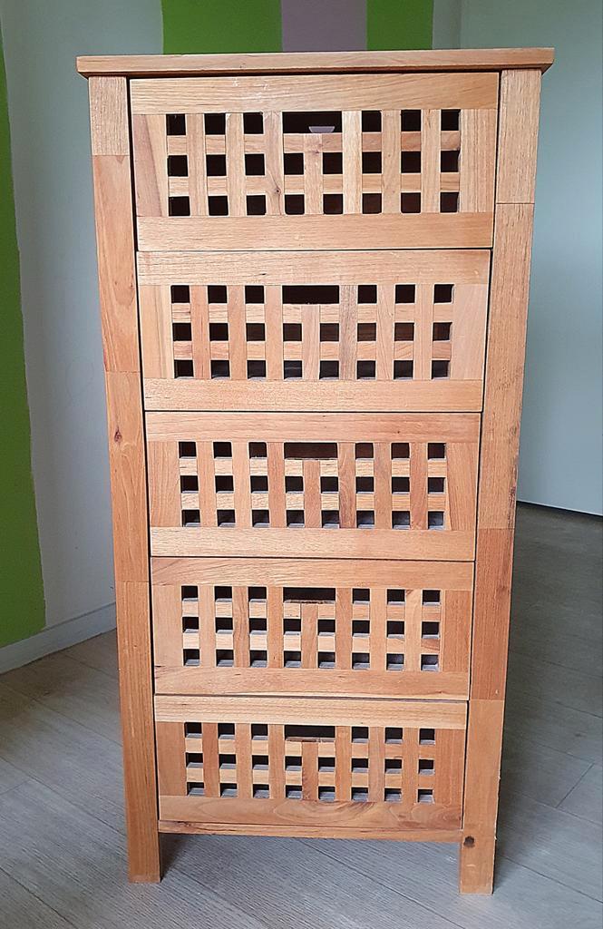 Massief notenhouten ladekast - in goede staat, Huis en Inrichting, Kasten | Ladekasten, Gebruikt, Minder dan 100 cm, 50 tot 100 cm