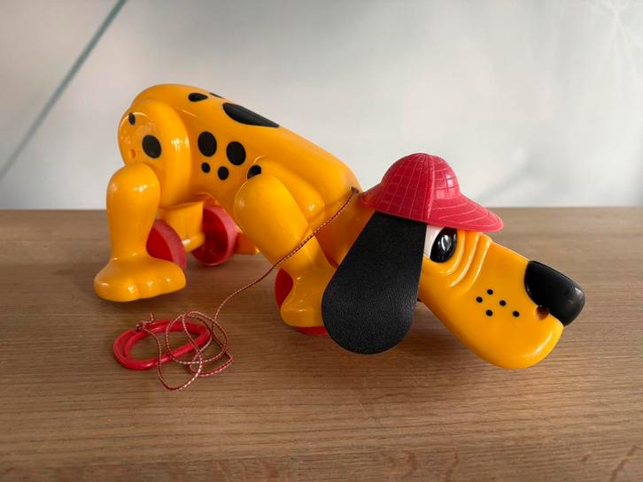 Schattige vintage Basset hond trekspeelgoed, Verzamelen, Speelgoed, Zo goed als nieuw, Ophalen of Verzenden