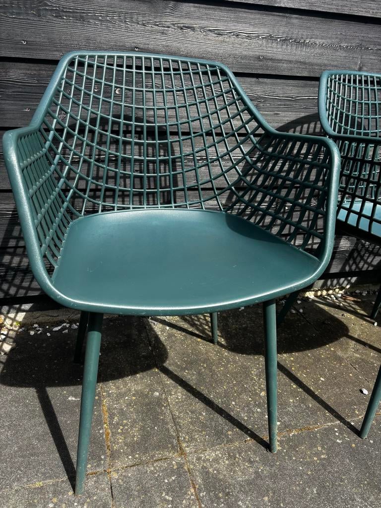 Kwantum Tuinstoelen Webbing Petrol - Set van 4, Tuin en Terras, Ophalen, Gebruikt, Kunststof