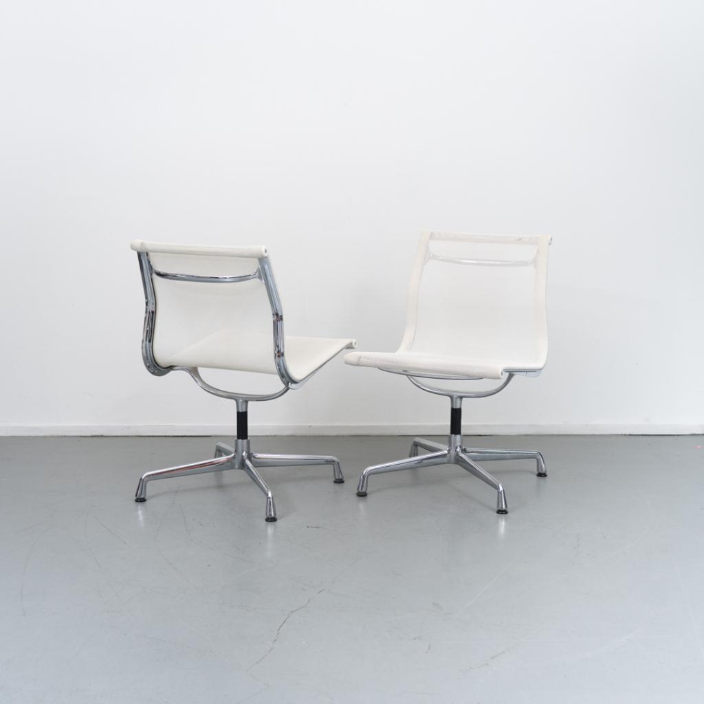 4 Vitra Eames Ea105 Wit  Netweave Chroom, Niet ingevuld, Niet ingevuld, Ophalen of Verzenden, Zo goed als nieuw