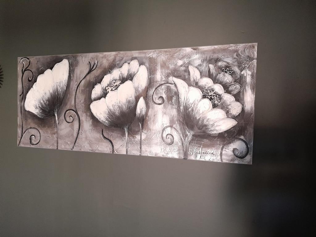 Moderne schilderij  zilver, Ophalen