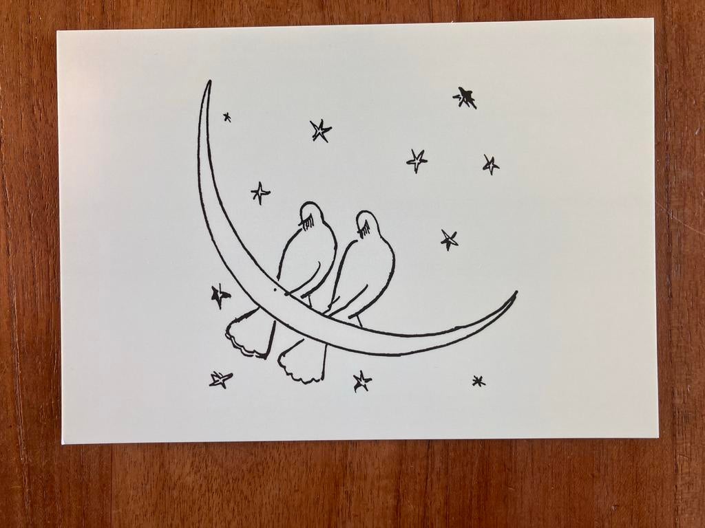 Kees van Dongen - Duiven op de Maan, Verzamelen, Ansichtkaarten | Themakaarten, Ongelopen, 1980 tot heden, Natuur, Ophalen of Verzenden