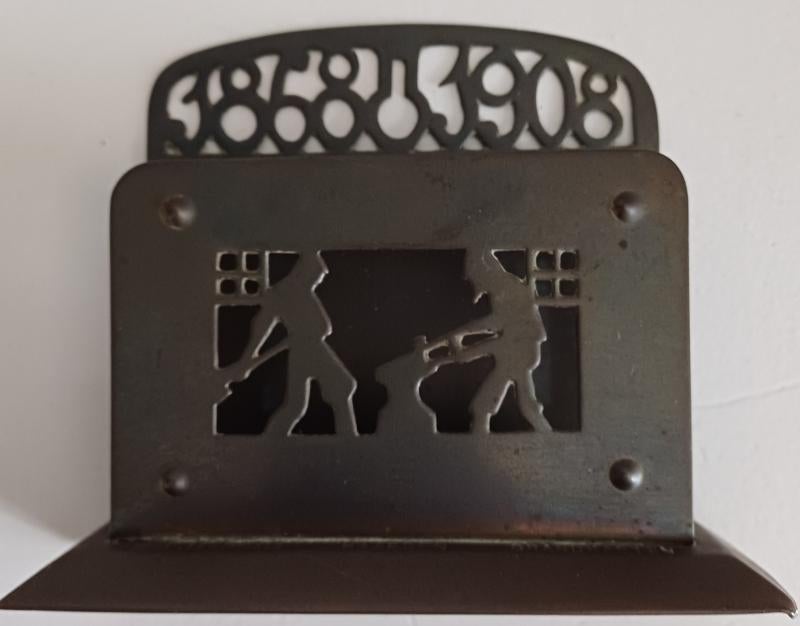 Antiek koperen brieven standaard, Ophalen of Verzenden