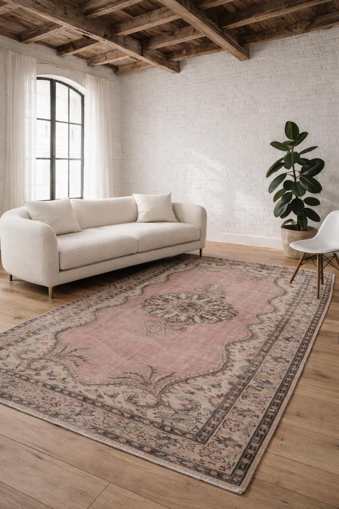 Rozen kelim vintage vloerkleed 273x175, Ophalen, Gebruikt, Beige, 150 tot 200 cm