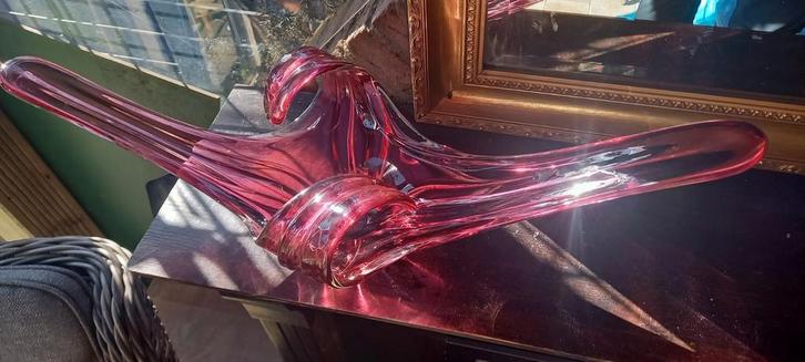 Unieke roze glazen schaal/decoratie, Antiek en Kunst, Antiek | Glas en Kristal, Ophalen of Verzenden