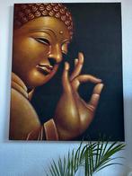 Handgeschilderd Boeddha schilderij op linnen - 80x100cm, Ophalen of Verzenden