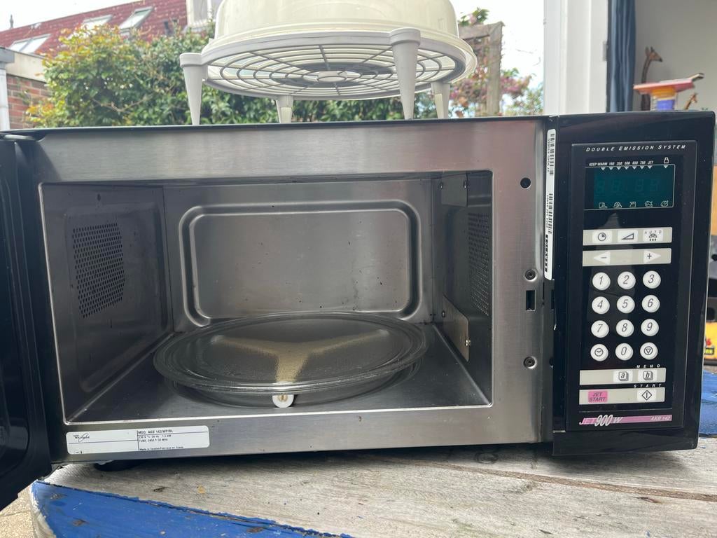 Whirlpool Jet 9000 Magnetron - Zwart/RVS, Ophalen of Verzenden, Gebruikt, Magnetron, Draaiplateau