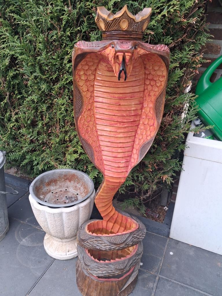 Houten cobra slang 110, Antiek en Kunst, Ophalen of Verzenden