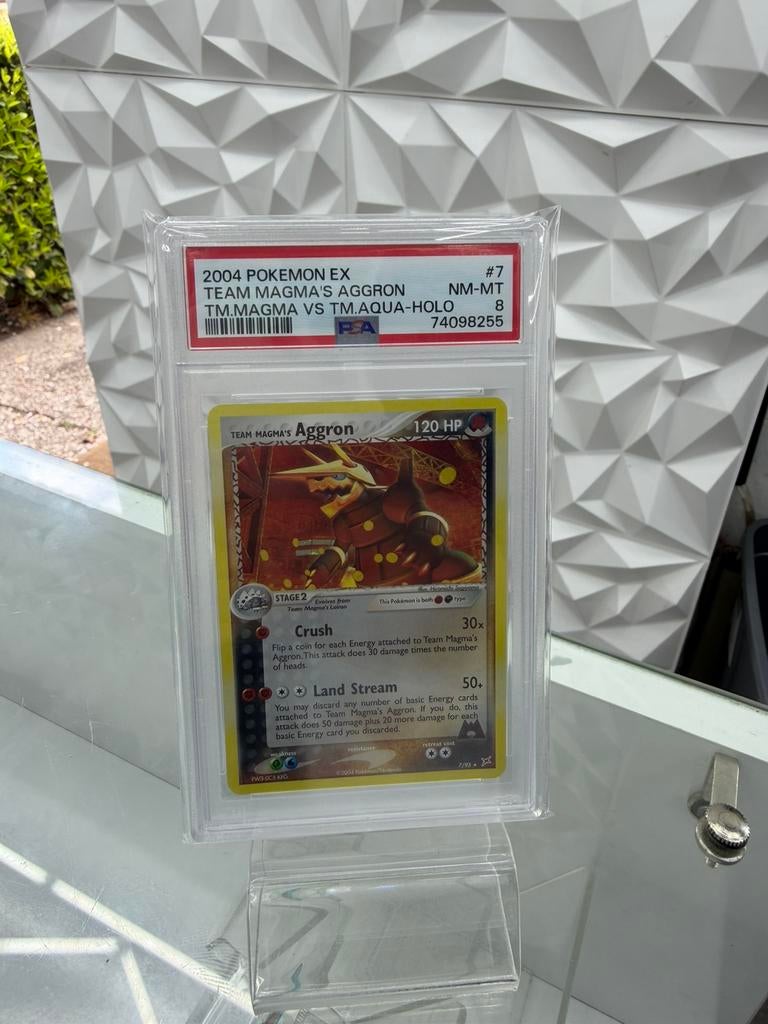 Team magma’s aggron #7 psa 8, Ophalen of Verzenden, Zo goed als nieuw