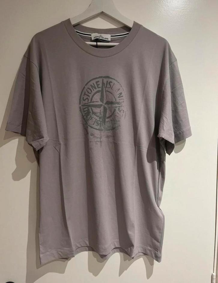 Stone Island tshirt, Kleding | Heren, T-shirts, Zo goed als nieuw, Maat 52/54 (L), Grijs, Verzenden