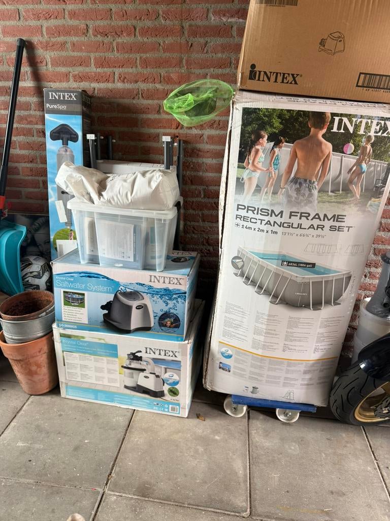 Compleet zwembad met zandfilter etc, Ophalen, Zo goed als nieuw, Rechthoekig, Minder dan 80 cm