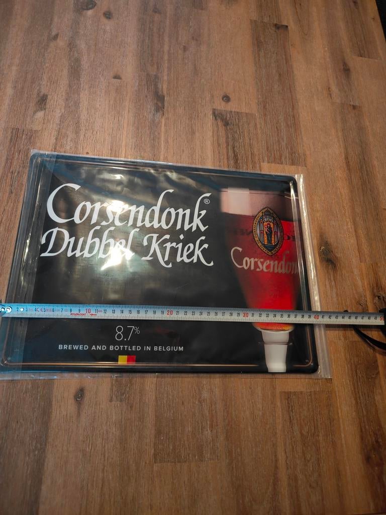 Corsendonk Dubbel Kriek Reclamebord - Nieuwstaat, Ophalen of Verzenden, Nieuw, Reclamebord