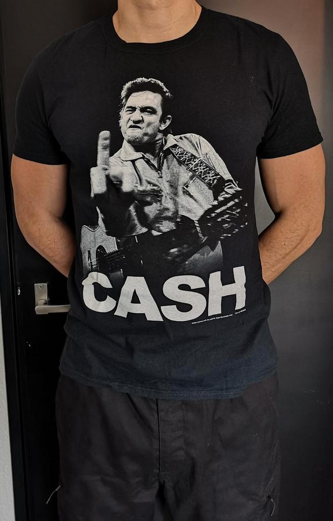 Johnny Cash T-shirt | Maat M, Kleding | Heren, T-shirts, Gedragen, Maat 48/50 (M), Zwart, Ophalen of Verzenden